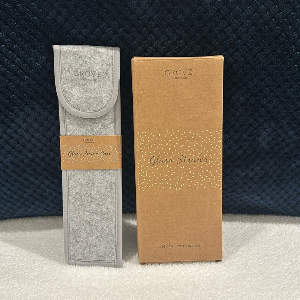 Grove collaborative glass straws kit set.